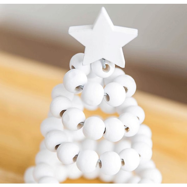 Trä julgran bordsskiva prydnader White