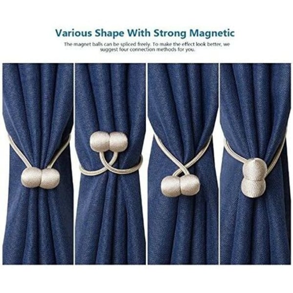 Verhon solmiot Magneettinen verho solmio magneettinen punos verhot solki (beige)