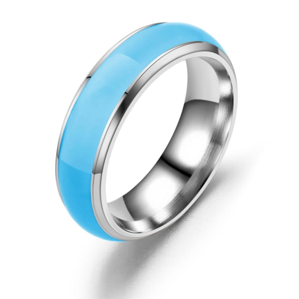 Enkel mode unisex lysende ensfarvede glødende ring smykketilbehør Blue US 11