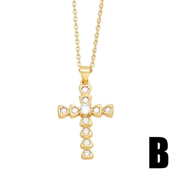 Halskjede Vintage Zircon Cross motesmykker Ac8693 A
