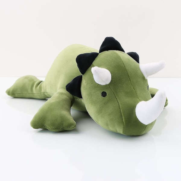 Dinosaur vektet plysj leketøy Dinosaur vektet plysj putepute Green Triceratops 38CM