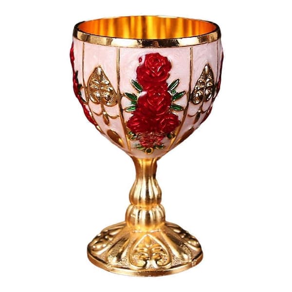 Begert preget kopp Elegant koppfester Drikkevarer Gold Red as describe