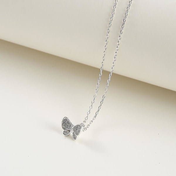 Kvinnor Gift Butterfly Set Örhängen Halsband Kedja Hänge Halsband Smycken