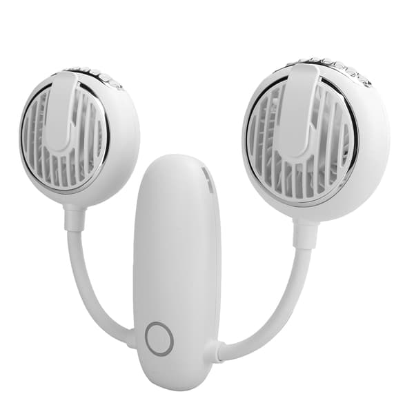 F38 Dobbelt Hoved Multifunktionel Udendørs USB Opladning Foldbar Talje Mini Ventilator