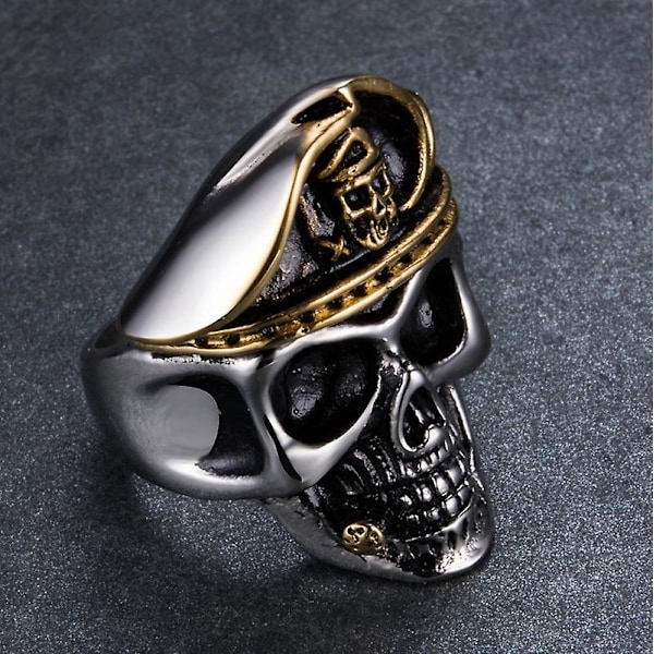 Klassiska Special Forces Officer Skull Ring Män Rock Biker Smycken