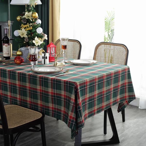 Rektangulær stofdug til spisestue, dug med ternet print i britisk stil, dug til jul og helligdage 140*220cm