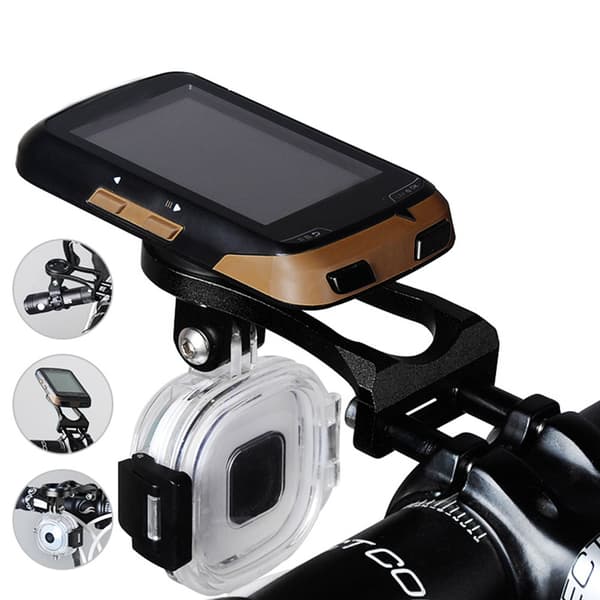 Holdbart Metal Cykelcomputerbeslag GPS-holder til Garmin Bryton Sort