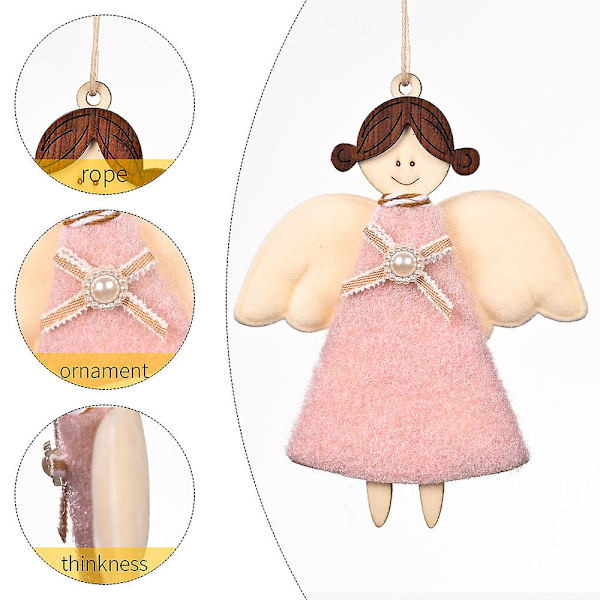 julepynt Angel Plush Dolls Pendant 4stk