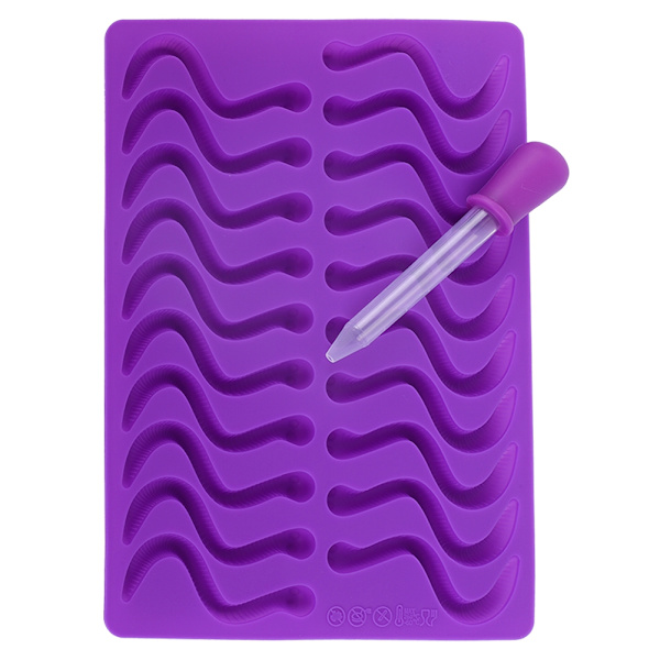 Silikonform for Gummimark med Dropper, 20 Rom