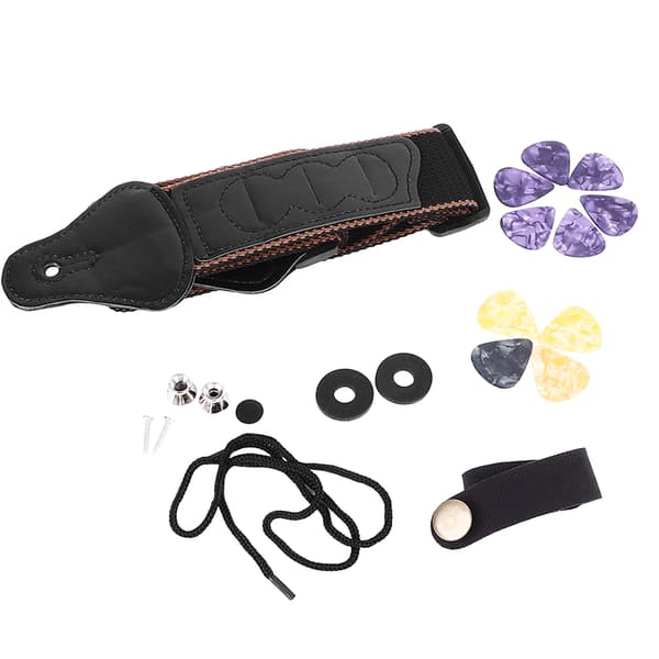 Justerbar mjuk gitarr axelrem med plektrum för elbasgitarr