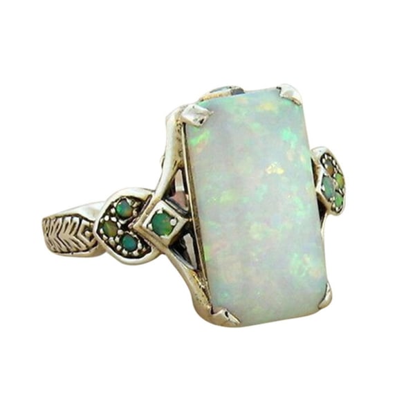 Kvinder Ring Firkantet Faux Gem smykker Vintage Geometriske Ring smykker gaver US 8 A