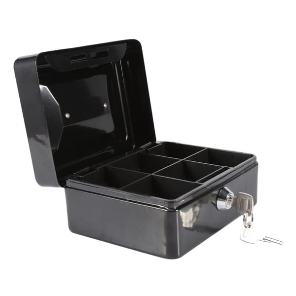 Mini Portabel Låsbar Kassaskrin Säkerhetsbox Svart