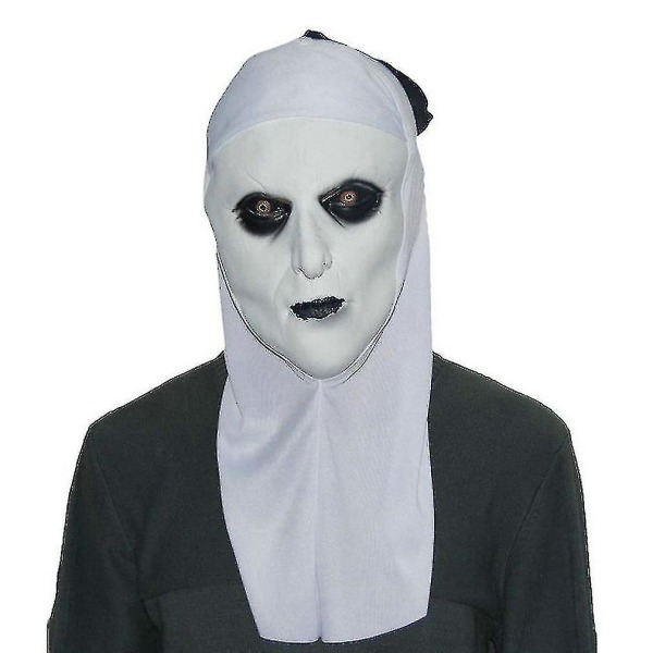 Tilbehør Nun Mask Horror Latex Hodeplagg Halloween Face Masquerade Toy