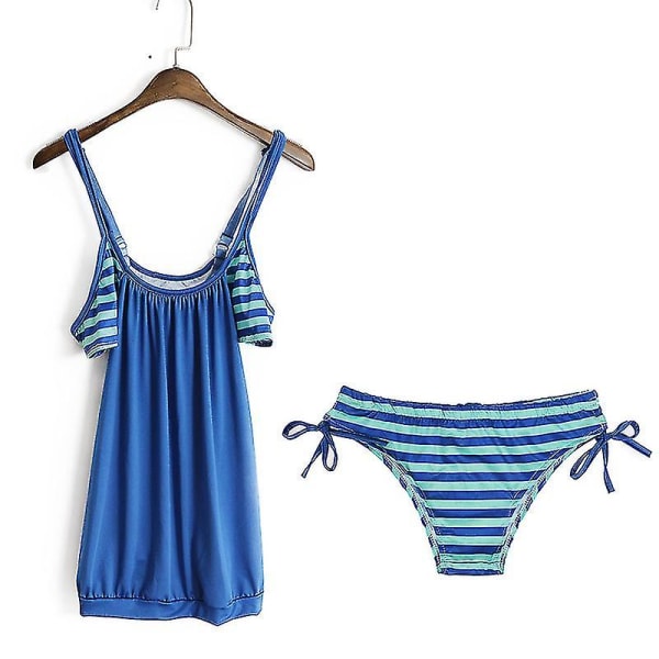 kvinder Sexet Sporty Tankini Sæt Bikini Badetøj Badedragt Ferie Strandtøj Badedragt Svømmekostume Light Blue M