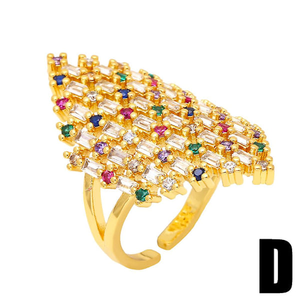 Ring Vintage Zircon Geometry Stud Modesmycken Ac9251 C