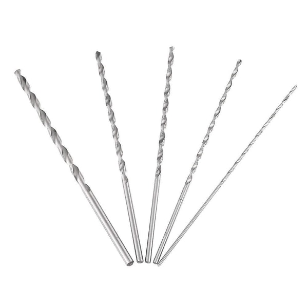 Borr, 5 st Extra lång spiralborr 2-5mm Extra lång spiralborr Hss Speed ​​spiralborr med rakt skaft för aluminiumplastträ
