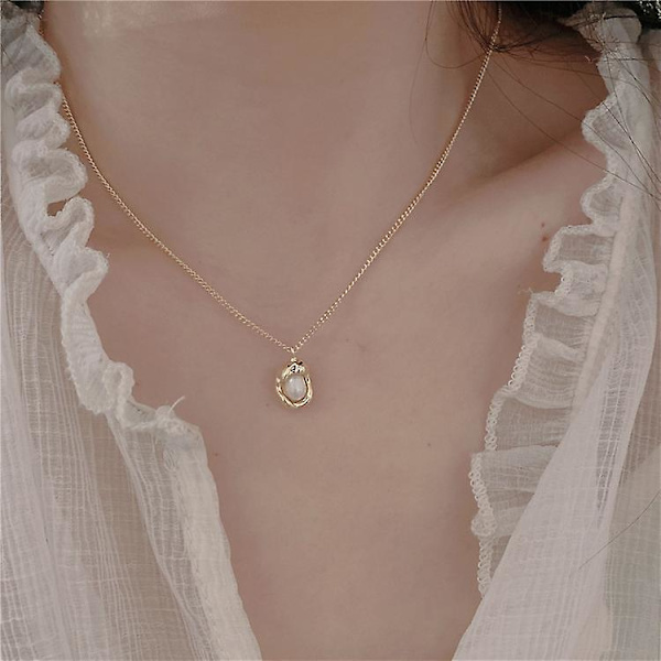 Halskjede Pearl Choker motesmykker B1823 A307