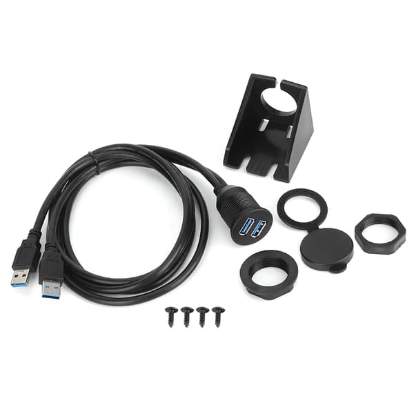 Dubbel USB 3.0 Datakabel Instrumentbräda Infälld Panel Förlängning Vattentät 1 Meter 39.4in