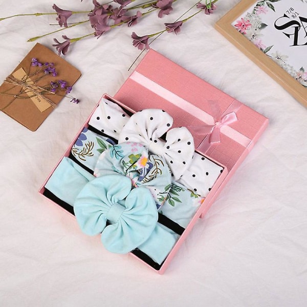 3 stk/sett Baby jente pannebånd Elastiske hårbånd for barn Hår Baby sløyfe frisyre for barn turban Style B 01