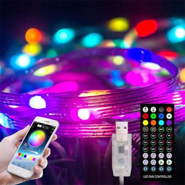 Symphony rgb line fairy lights utomhus vattentät puv juldekoration fairy lights 8 funktioner, 10 meter 100 ljus