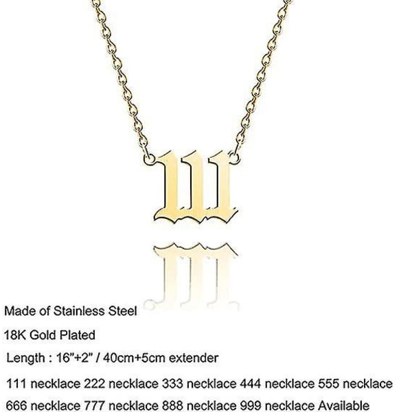 Ängel nummer halsband guld rostfritt stål numerologi smycken 888