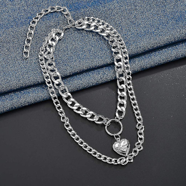 Kvinner delikat lagdelt choker halskjede perle anheng justerbar punk halskjeder sett