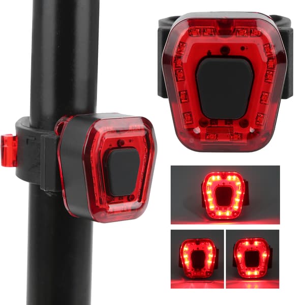 USB Ladesykkel Baklys LED Nattsykling Baklys Svart