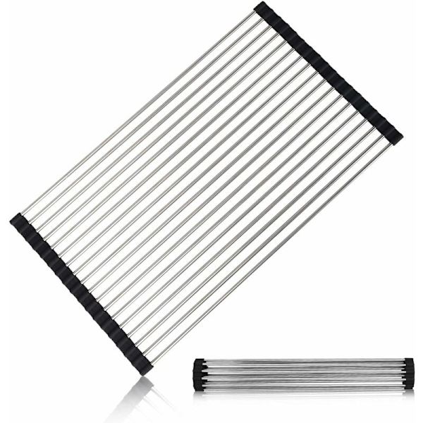 37 cm lang 18 rørs rustfritt stål kraftig bestikkholder for bestikk, tallerkener, kopper, flasker,