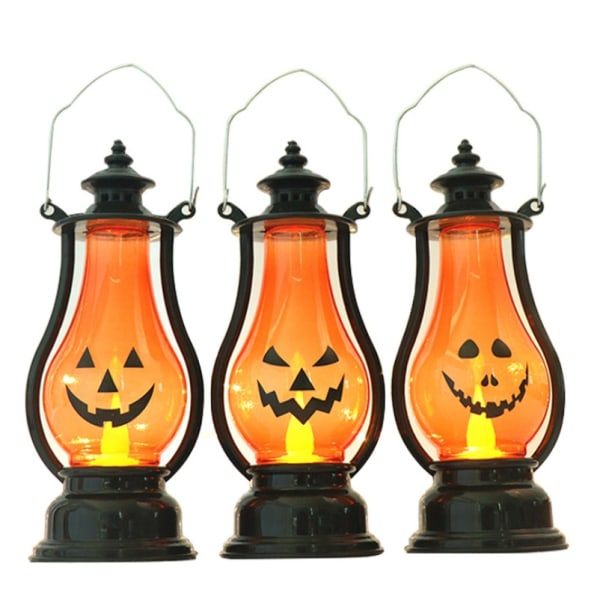 Halloween pumpa dekorativa lampor (paket med 4)