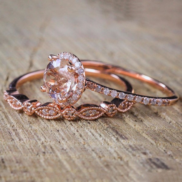 2st Kvinnor Faux Zircon Rhinestone Finger Ring Smycken Förslag Bröllopspresent Pink US 9