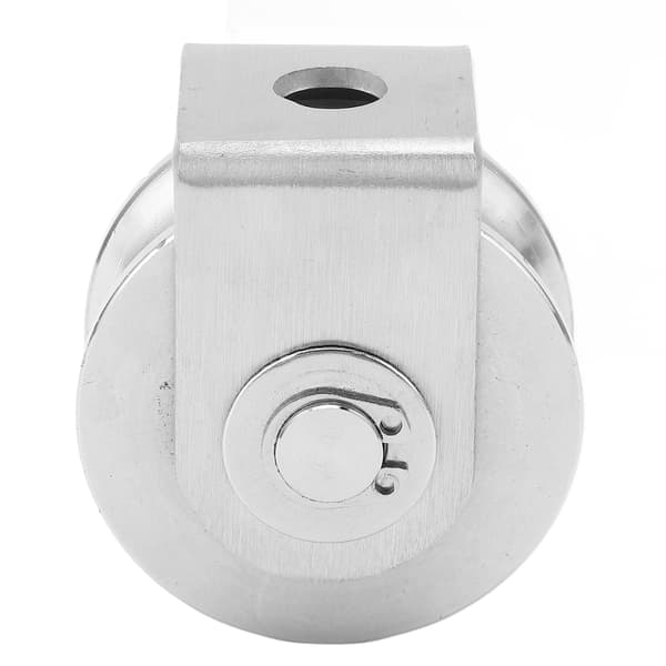 U-formet rillehjul, rustfrit stål, sporremsskive, 48 mm diameter til skydelåge, industriel vogn