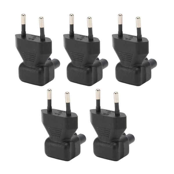 5 stk. EU-stik til IEC320 C7 strømadapter EU Han til IEC320 C7 Hun Albueforbindelse 125-250V