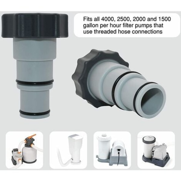 Poolslangeadapter A, Svømmebassin slangeadapter, 38mm og 32mm diameter, Pool A Adapter, Slangeadapter til Pumps Hose Con