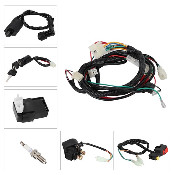 150cc ATV Quad Komplet Ledningsnet Solenoid Spole CDI Relæ Kit Tilbehør