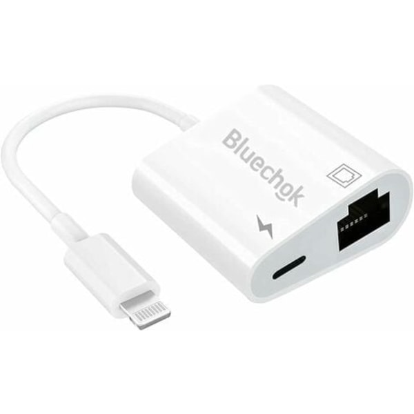 Lightning till RJ45 Ethernet-adapter med laddning för iPhone/iPad, Ethernet-telefonadapter, stöd för 10/100 Mbps höghastighet,