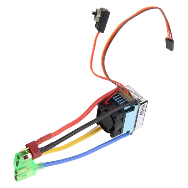 Vanntett 480A Dobbel Børstet ESC 5V 3A BEC Elektrisk Hastighetskontroller for 1 8 RC Biler