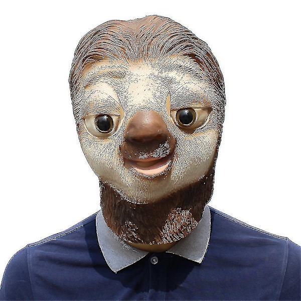 Flash Sloth Latex Sloth Mask Cosplay Halloween Hauskat Eläimet Latex Päähineet Juhlapuku Rekvisiitta