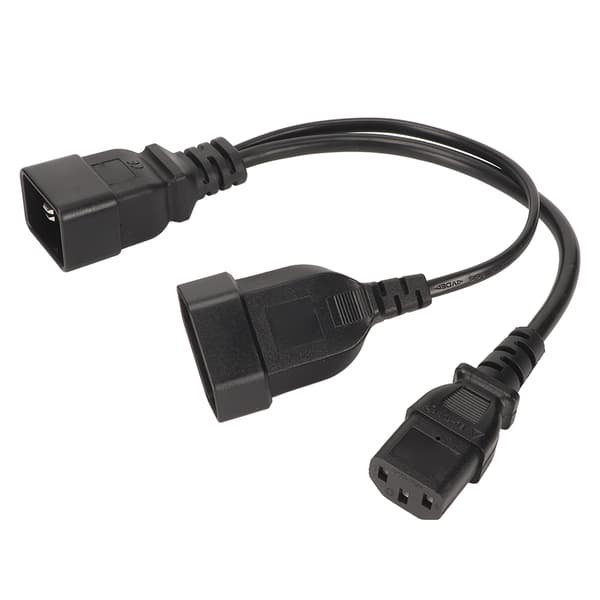 IEC320 C13 EU-plugg til IEC320 C20 Y-splitter strømledning 32 cm