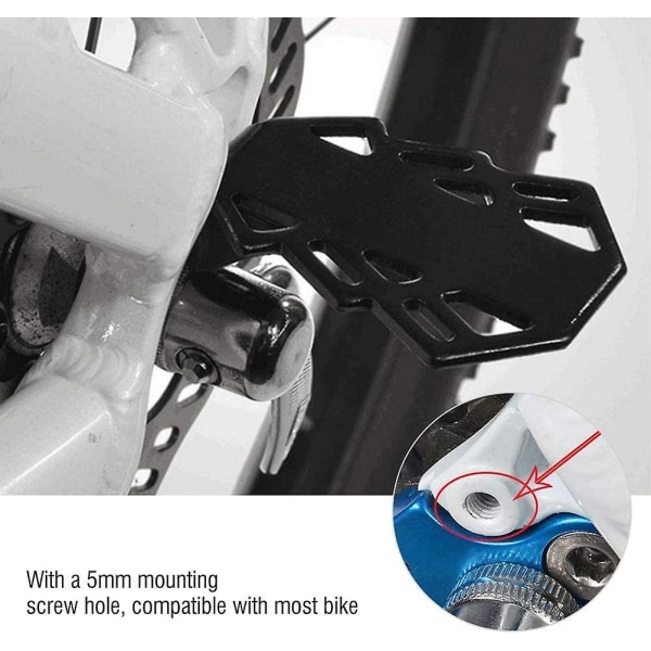Sykkel bakpedal, sklisikre fotpinner Sykkel bakre fotpinner med 5 mm hull for terrengsykkel