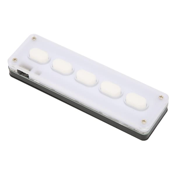 Programmerbar knappsats 5 tangenter Trådbunden USB Trådlös Bluetooth Dubbelläge Mini Silikon Tyst DIY Programmerbart speltangentbord Vit