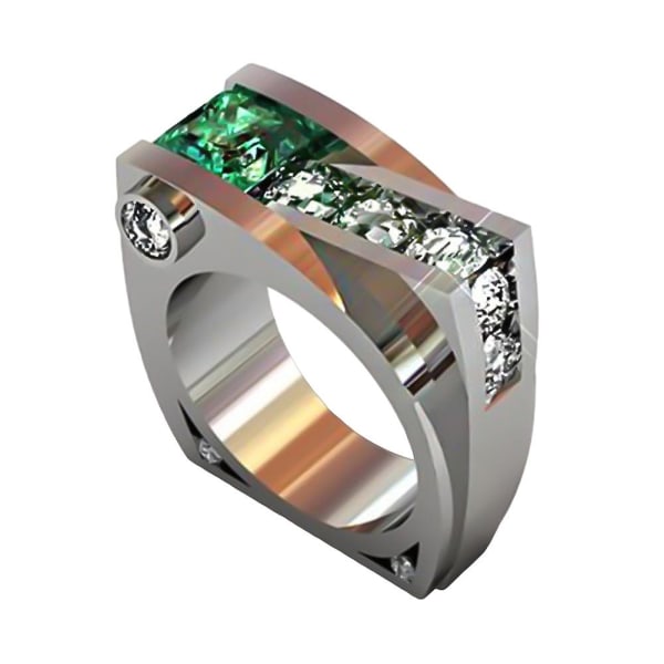 Kvinder Retro Rhinestone indlagt geometrisk form fingerring bryllup smykker gave US 7 2