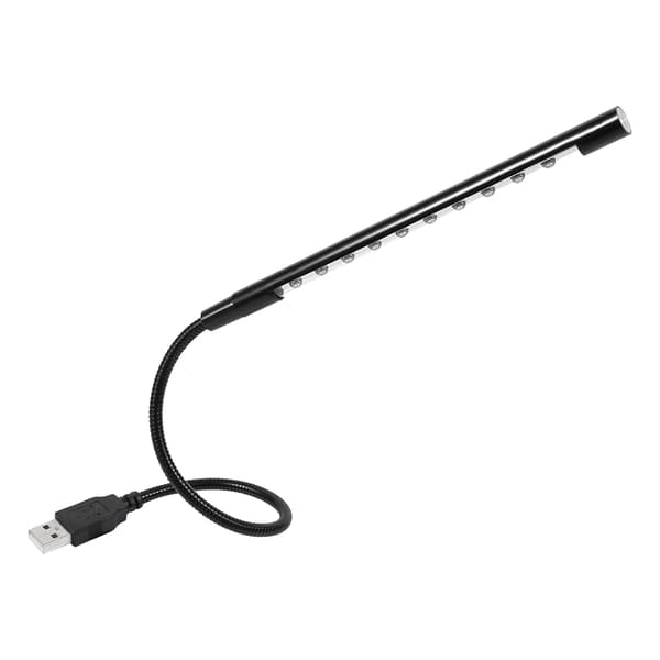 5V Fleksibel Mini USB LED Leselys Lampe For Laptop PC Datamaskin Svart