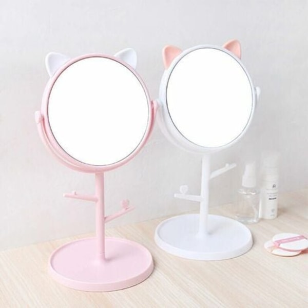 Grillutstyr roterende speil sminkespeil bærbart skrivebord søt prinsesse speil sovesal student speil enkel dressi