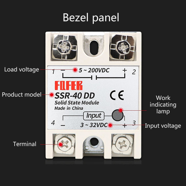 40dd 40a til DC 3-32v 24v-380v solid state relæ til sengevarmer