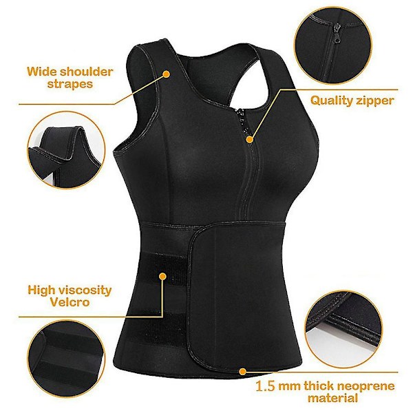 Kvinnor Midja Korsett Trainer Bälte Training Body Shaper Black 2XL
