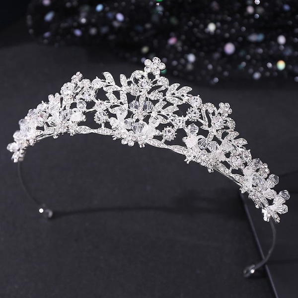 Brude Hodeplagg Luksus Legering Mosaikk Med Rhinestone Crystals Pannebånd For Kvinnelig Bryllup Hår Silver