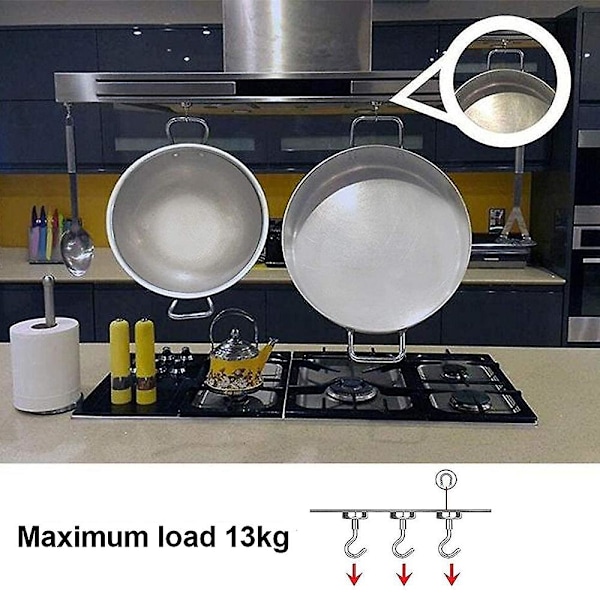 Piao 8 stk magnetkroker Kraftig, sterk magnet med krok for kjøleskap, super neodym for oppheng, magnetisk oppheng for verktøykasse, cruise, grill, frakk Silver Maximum pulling force 13KG