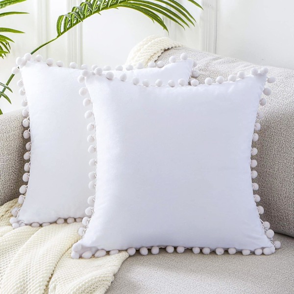 Dekorative lumbale putetrekk 12 X 20 tommer myke partikler Fløyels solide putetrekk 20**20* Pure White