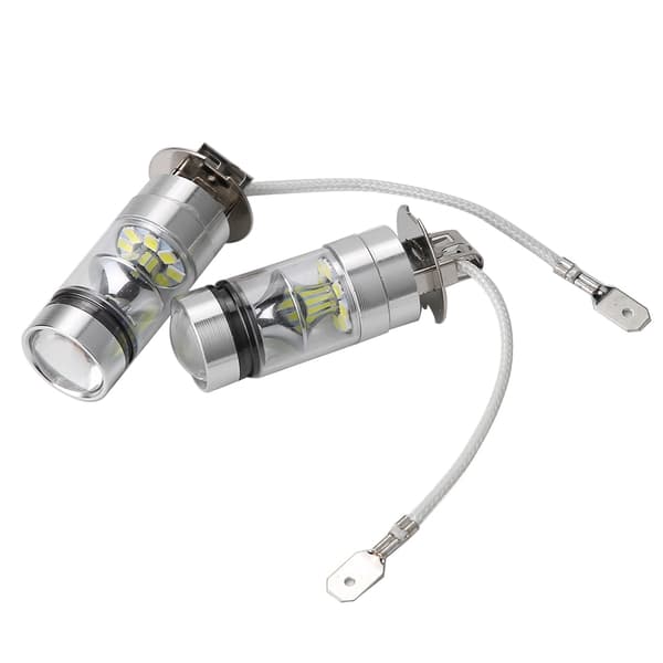 2 stk. H3 6000K 100W 20SMD Høyeffekt LED Tåkelys Kjørelys DRL Lyspærer