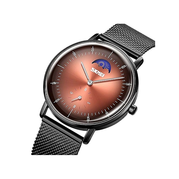 Nya Creative Moon Phase Quartz Waterproof Armbandsur för män 5429cf